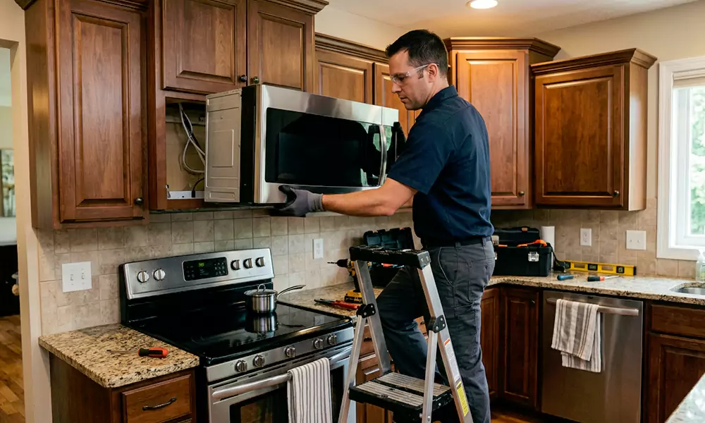 Microwave Installation in Watertown, MA